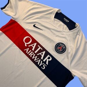 PSG Soccer Jersey 2023-24 Away Nike Dri-Fit ADV Men's White L NEW WITH NO TAGS